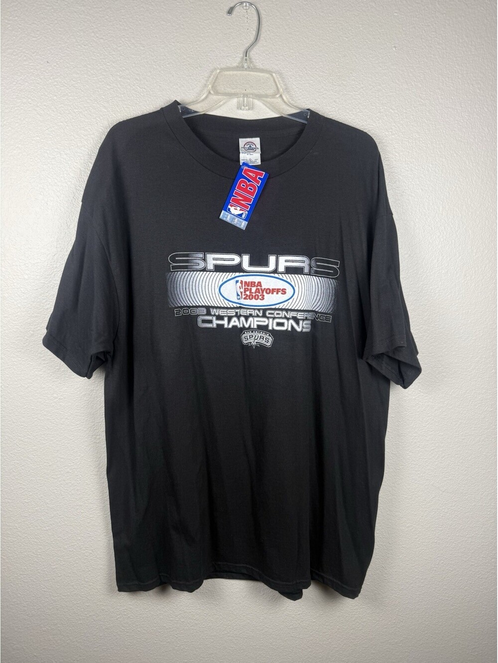 VTG 2003 San Antonio Spurs NBA Playoffs Western Champ NWT Deadstock XL Tee 24x29
